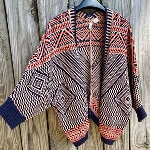 Anthropologie Moth Jacquard Circle Geometric Shrug